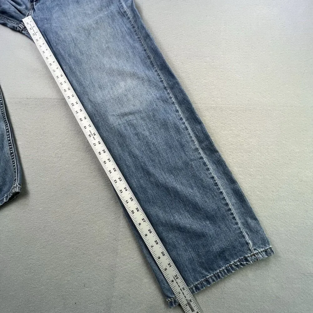 Levis 569 Jeans Mens 36x34 Blue Denim Light Wash Loose Straight Baggy Y2K